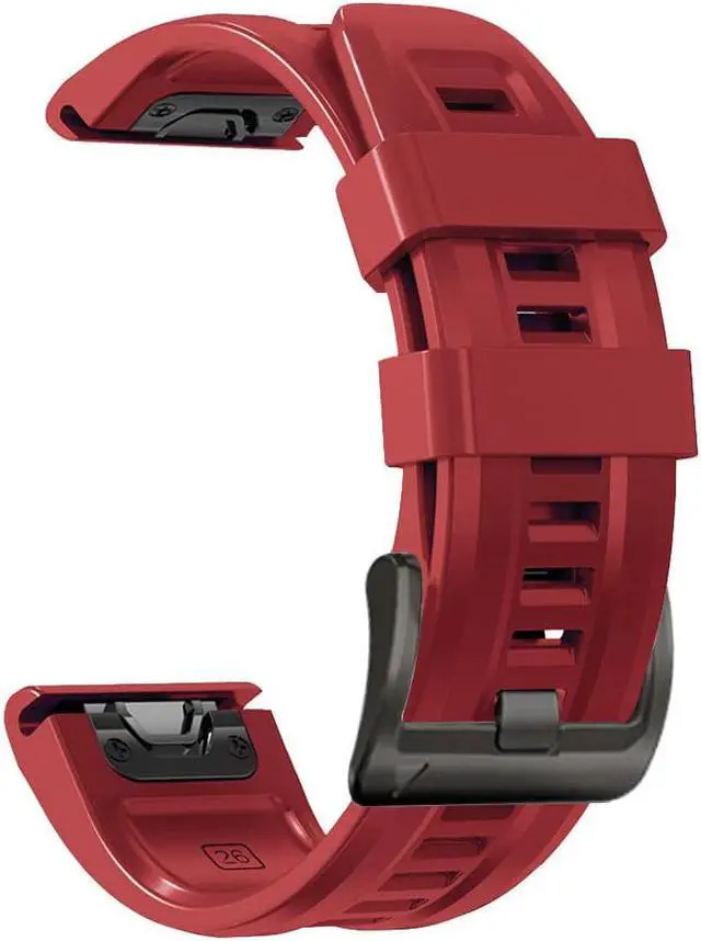 Alt view image 5 of 5 - For Garmin Fenix 7X 26mm Silicone Sport Pure Color Watch Band