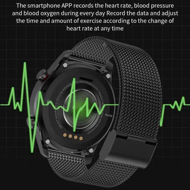 Alt view image 4 of 7 - SK7Plus 1.28 inch IPS Screen Steel Strap Smart Watch, Support Bluetooth Call/Sleep Monitoring Steel Strap(Black) (Black)
