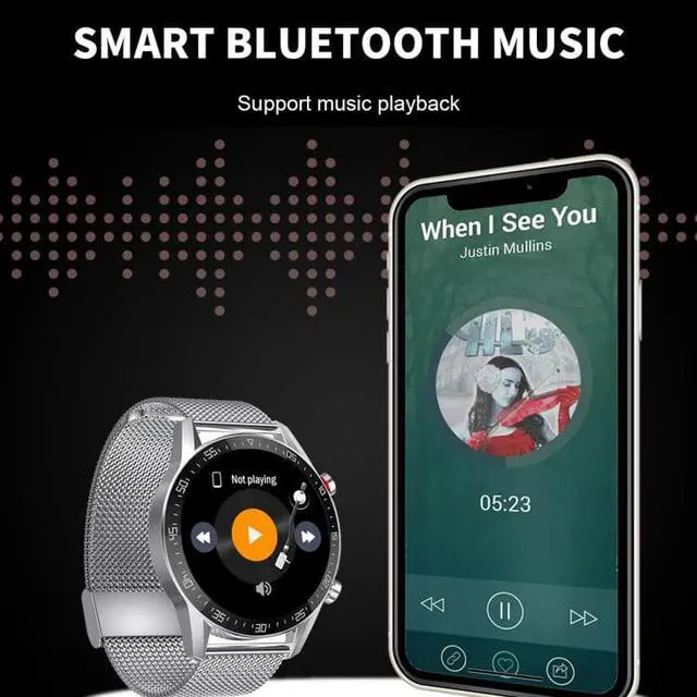 Alt view image 6 of 7 - SK7Plus 1.28 inch IPS Screen Steel Strap Smart Watch, Support Bluetooth Call/Sleep Monitoring Steel Strap(Black) (Black)