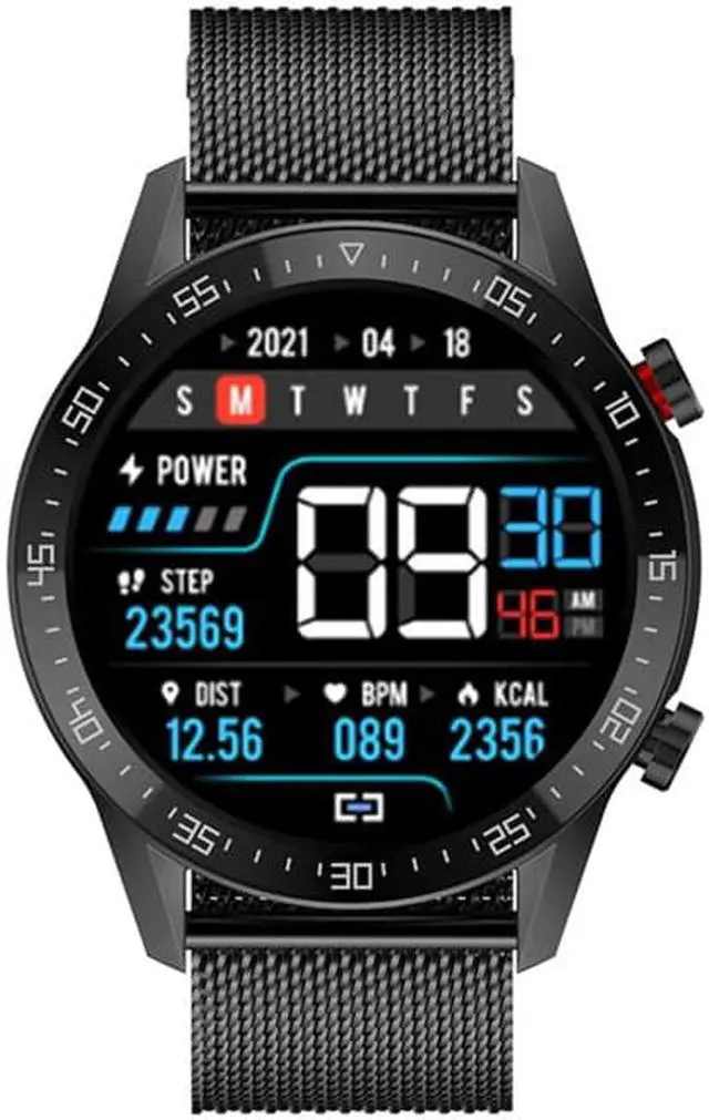 Alt view image 7 of 7 - SK7Plus 1.28 inch IPS Screen Steel Strap Smart Watch, Support Bluetooth Call/Sleep Monitoring Steel Strap(Black) (Black)
