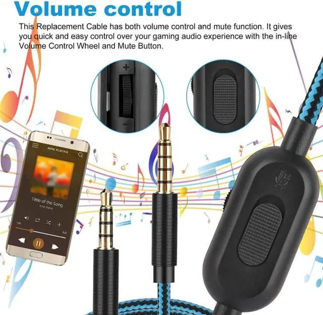 Alt view image 6 of 7 - ZS0162 Straight Version Gaming Headset Audio Cable for Logitech Astro A10 A40 A30
