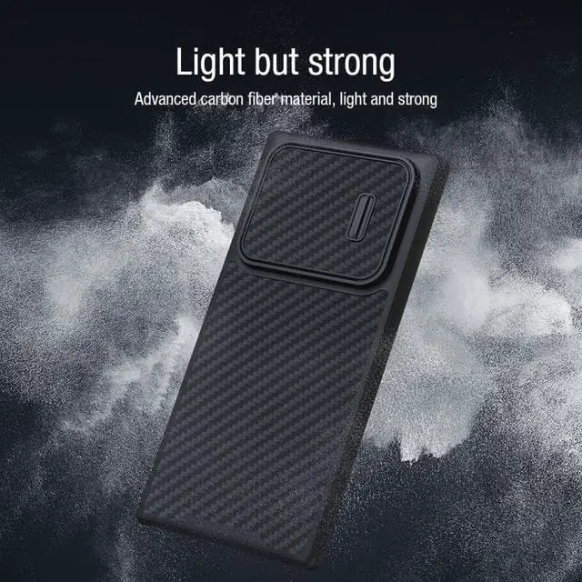 Alt view image 2 of 6 - For Samsung Galaxy S22 Ultra 5G NILLKIN Synthetic Fiber Camshield Phone Case