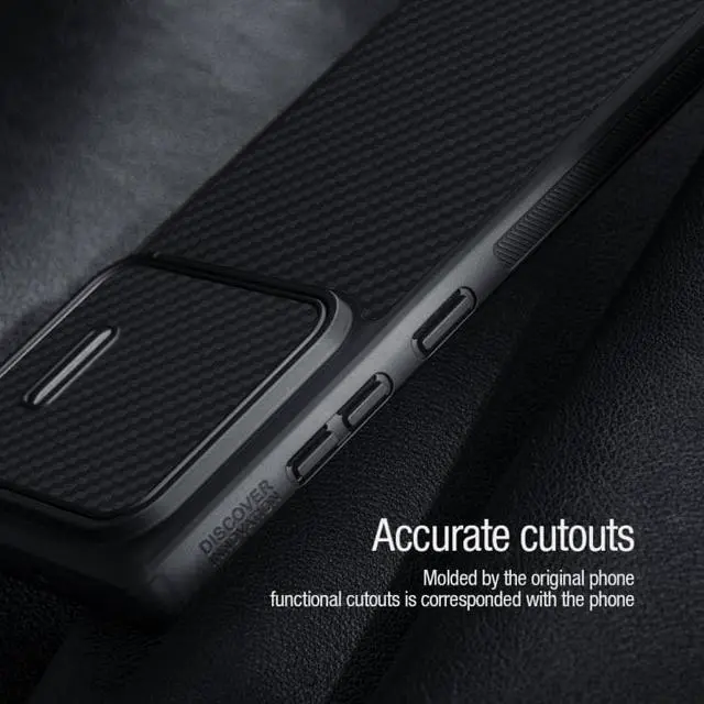Alt view image 5 of 6 - For Samsung Galaxy S22 Ultra 5G NILLKIN Synthetic Fiber Camshield Phone Case
