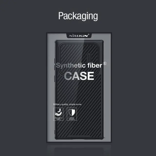 Alt view image 6 of 6 - For Samsung Galaxy S22 Ultra 5G NILLKIN Synthetic Fiber Camshield Phone Case