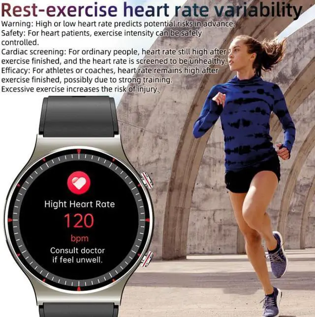 Alt view image 5 of 7 - G08 1.3 inch TFT Screen Smart Watch, Support Medical-grade ECG Measurement/Women Menstrual Reminder, Style:Black Leather Strap