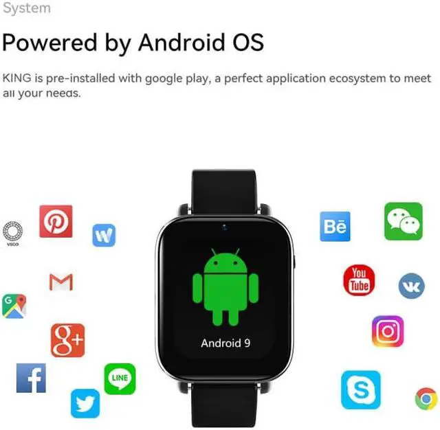 Alt view image 6 of 7 - ROGBID KING 1.75 inch Screen 4G LTE Smart Watch Android 9.1OS 2GB+16GB