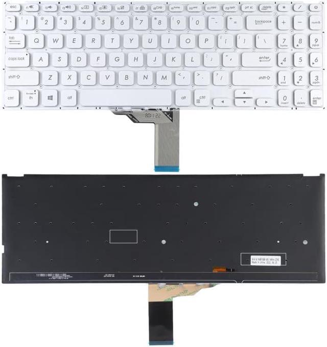 For Asus Vivobook X512 X512D X512DA X512F X512FA X512U US Version Keyboard  with Backlight (Silver)