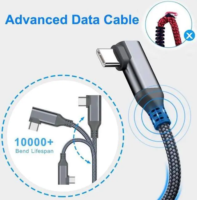 Alt view image 3 of 6 - USB3.2 Gen1 VR Link Streamline For Oculus Quest 2, Model: A-C Aluminum Shell 7M Braided Wire