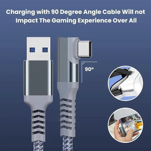 Alt view image 4 of 6 - USB3.2 Gen1 VR Link Streamline For Oculus Quest 2, Model: A-C Aluminum Shell 7M Braided Wire