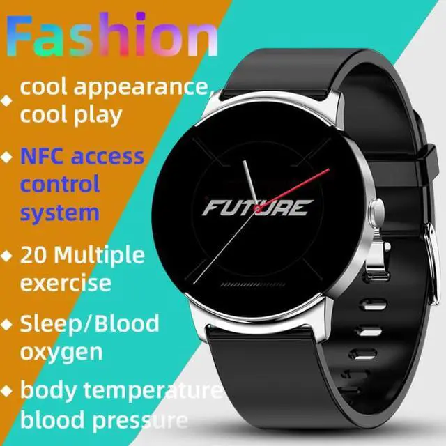 Alt view image 4 of 7 - KS02 1.32 Inch Smart Watch Supports Blood Glucose Detection, Blood Pressure Detection, Blood Oxygen Detection (Silver+Black)