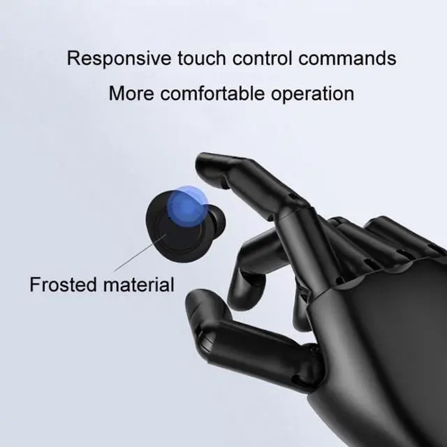 Alt view image 5 of 5 - Y50 Sports Outdoor TWS Bluetooth 5.0 Touch Wireless Headphones (White Blue) Black