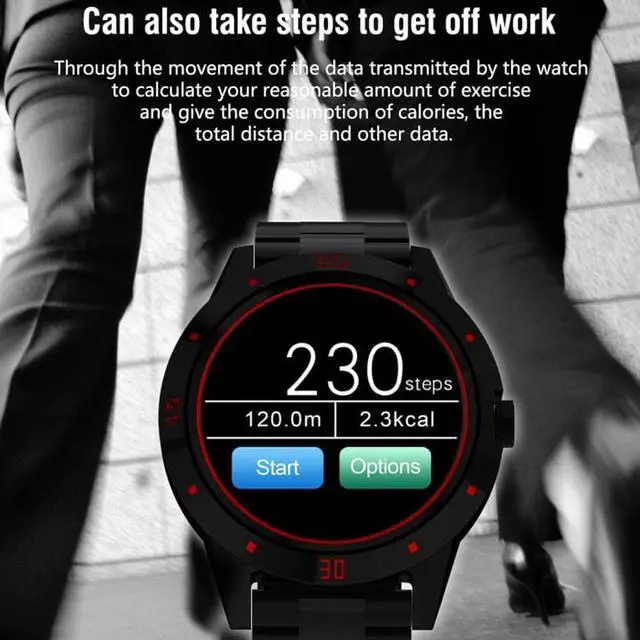 Alt view image 6 of 7 - N6 Smart Watch 1.3 inch TFT Screen MTK2502C Bluetooth4.0, Stainless Steel Watch Band, Support Heart Rate Monitor & Pedometer & Sleep Monitor & Sedentary Reminder (Black)