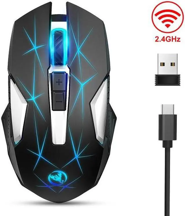 Main image of HXSJ T300 7 Keys 2400DPI 2.4G Colorful Luminous Wireless Mouse