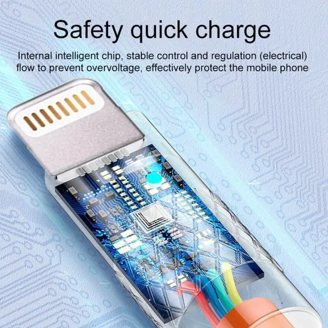 Alt view image 5 of 7 - Mech Series 6A 120W USB to 8 Pin Metal Plug Silicone Fast Charging Data Cable, Length: 1.2m