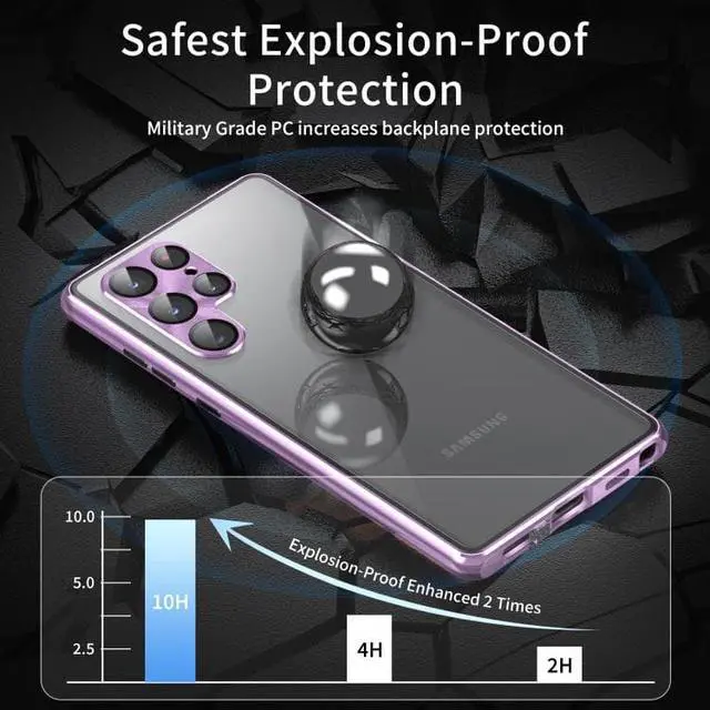 Alt view image 2 of 7 - Magnetic Metal Phone Case For Samsung Galaxy S23 5G Black