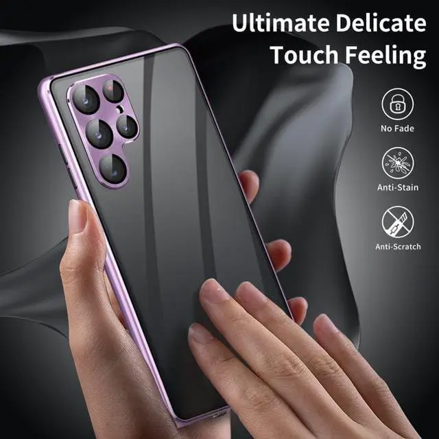 Alt view image 4 of 7 - Magnetic Metal Phone Case For Samsung Galaxy S23 5G Black