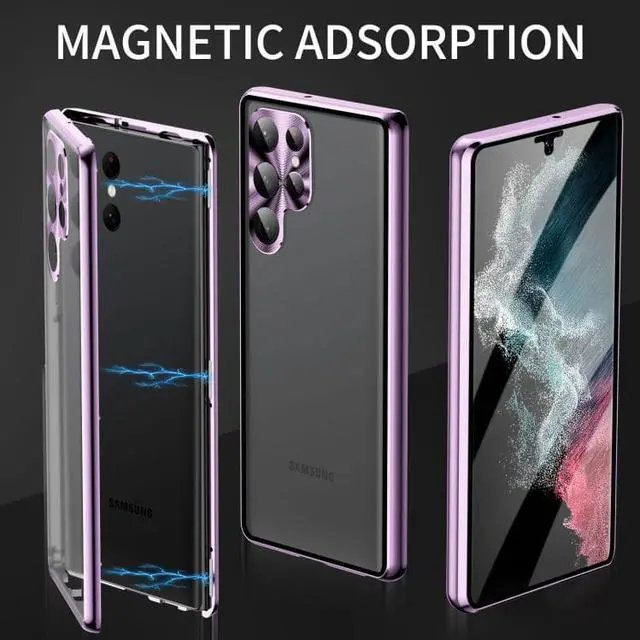 Alt view image 3 of 7 - Magnetic Metal Phone Case For Samsung Galaxy S23 5G Black