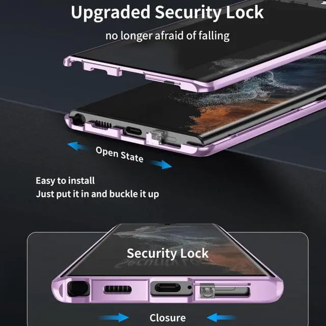 Alt view image 6 of 7 - Magnetic Metal Phone Case For Samsung Galaxy S23 5G Black