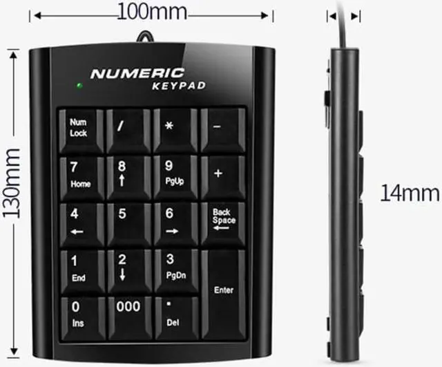 Alt view image 2 of 5 - Mini USB Numeric keyboard with 19 keys