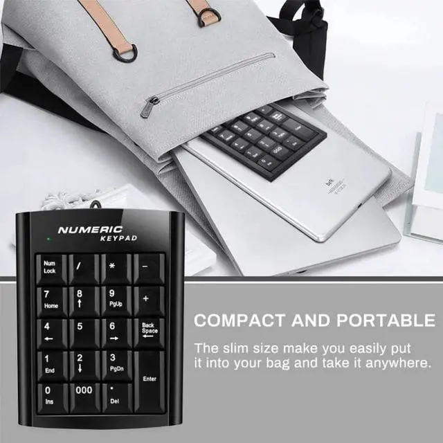 Alt view image 4 of 5 - Mini USB Numeric keyboard with 19 keys