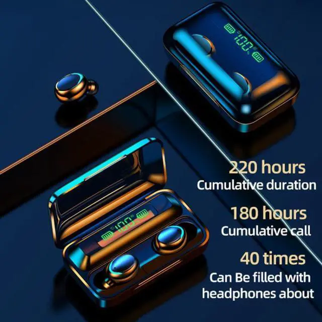 Alt view image 3 of 6 - R11 LED Light + Digital Display Bluetooth Earphone Black White