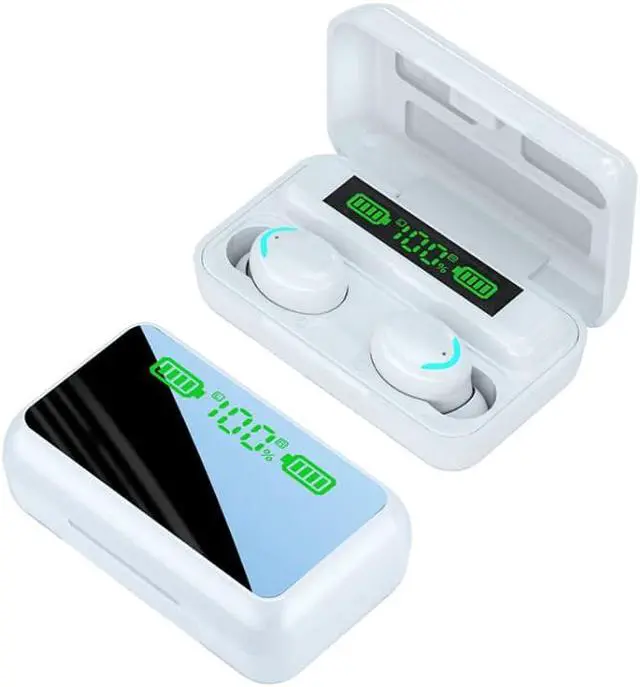 Main image of R11 LED Light + Digital Display Bluetooth Earphone Black White