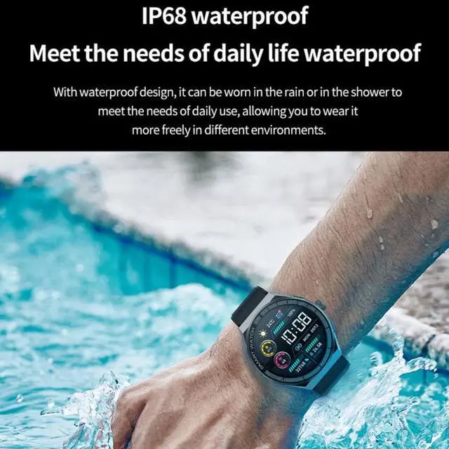 Alt view image 7 of 7 - BM01 1.45 inch Steel Band IP68 Waterproof Smart Watch Support Bluetooth Call / NFC (Silver)