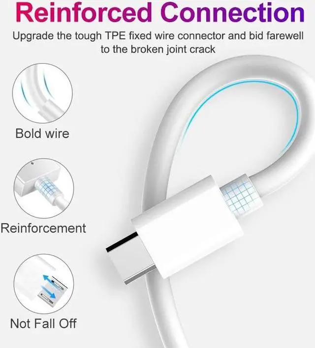 Alt view image 2 of 6 - USB to USB-C / Type-C Copper Core Charging Cable, Cable Length:1m