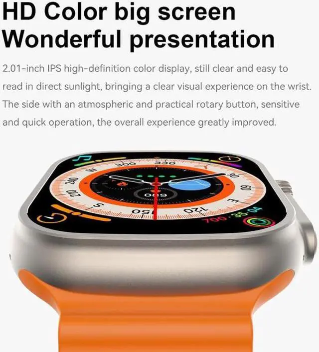 Alt view image 5 of 7 - S800 Ultra Max 1.96 inch TFT Screen Smart Watch, Support Heart Rate / Blood Pressure Monitoring (Blue) Black