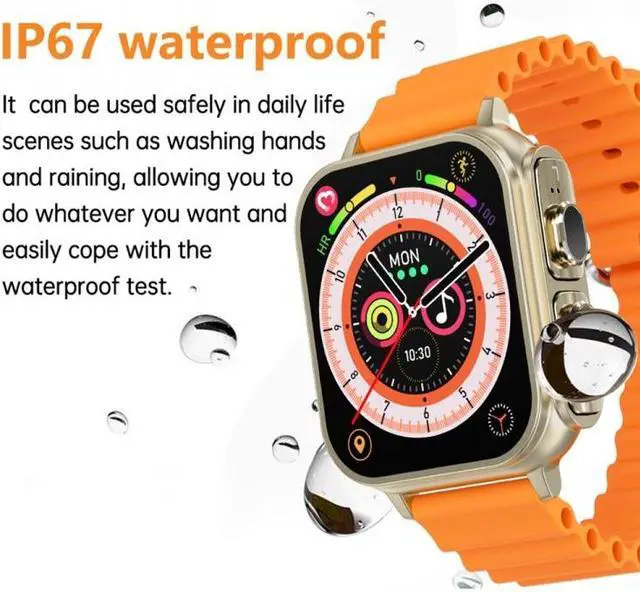 Alt view image 2 of 7 - N22 2 in 1 1.96 inch HD Display Sport Bluetooth Call Earphone Smart Watch (Black)
