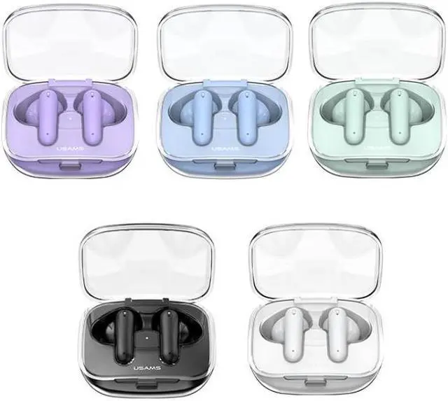 Alt view image 2 of 7 - USAMS BE16 Ice Tray Series Transparent TWS In-Ear Wireless Bluetooth Earphone (Green)