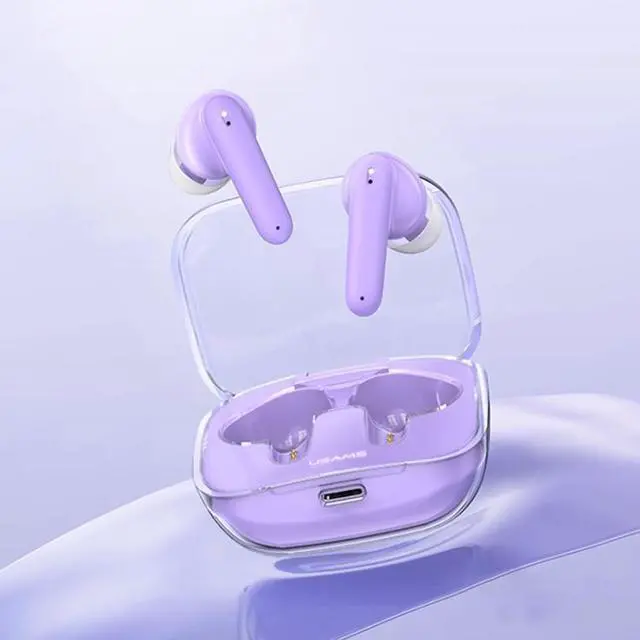 Alt view image 3 of 7 - USAMS BE16 Ice Tray Series Transparent TWS In-Ear Wireless Bluetooth Earphone (Green)