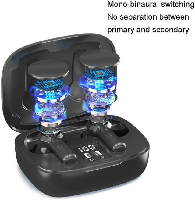 Alt view image 3 of 6 - W30 TWS Digital Display Touch Sports Noise Reduction Bluetooth Earphone W30 (Black) (Black)