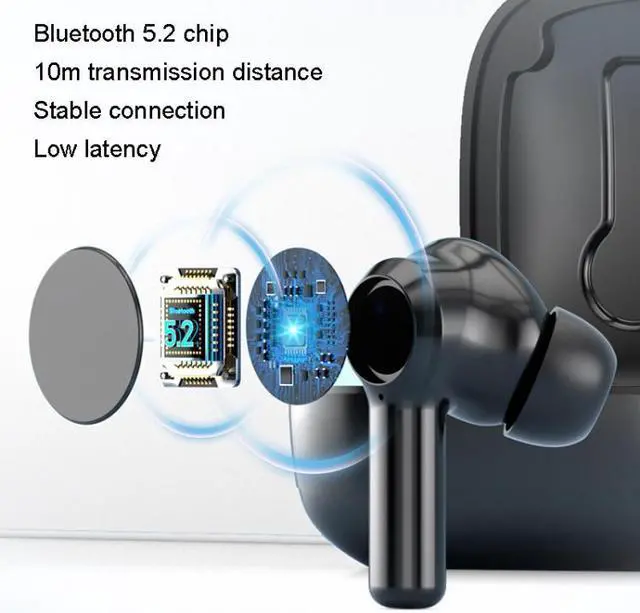 Alt view image 4 of 6 - W30 TWS Digital Display Touch Sports Noise Reduction Bluetooth Earphone W30 (Black) (Black)