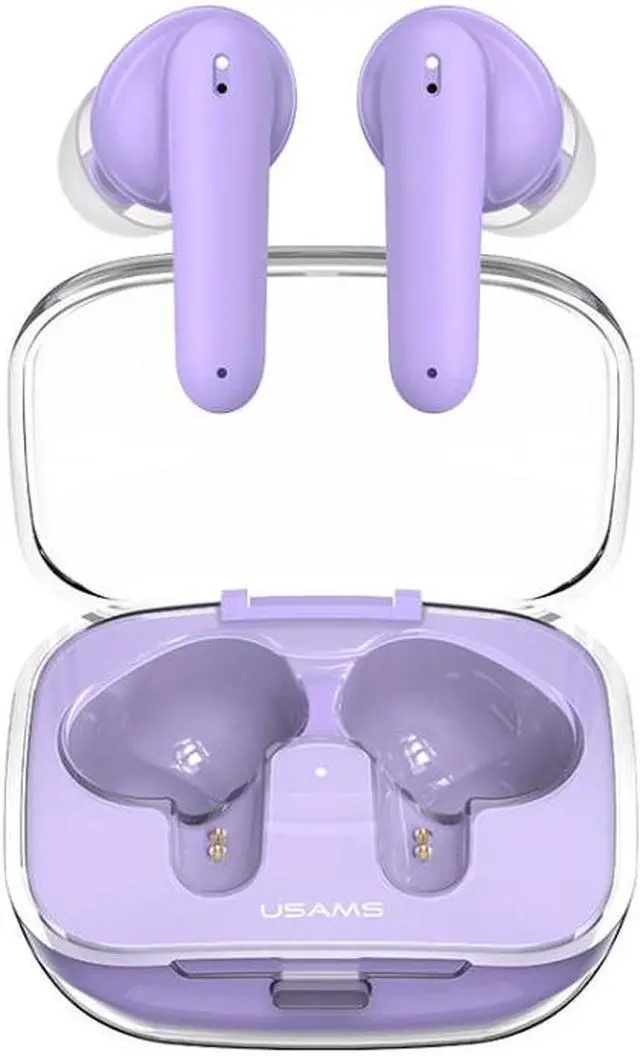 Main image of USAMS BE16 Ice Tray Series Transparent TWS In-Ear Wireless Bluetooth Earphone (Purple)