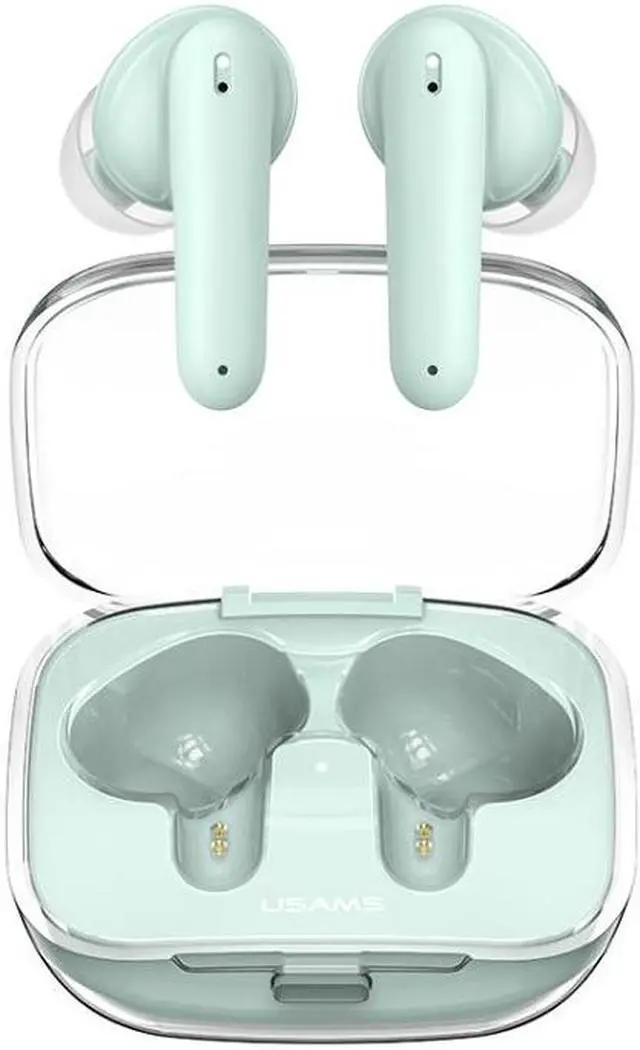 Main image of USAMS BE16 Ice Tray Series Transparent TWS In-Ear Wireless Bluetooth Earphone (Green)