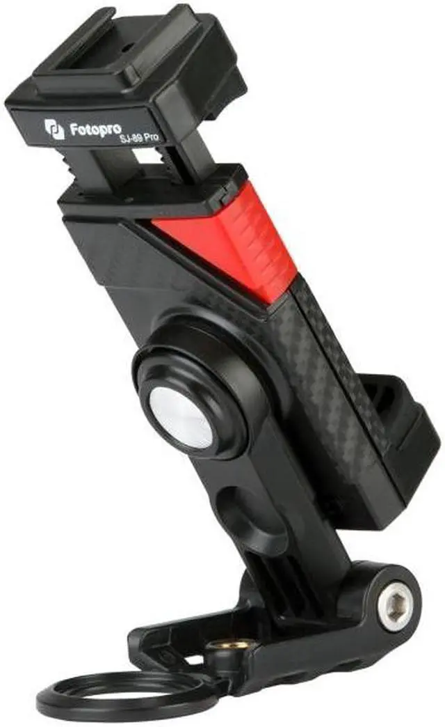 Alt view image 2 of 5 - Fotopro SJ-89 Pro Carbon Fiber Texture Horizontal and Vertical Tripod Mount Adapter Phone Clamp