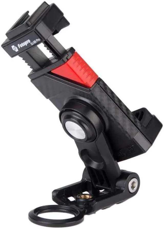Alt view image 3 of 5 - Fotopro SJ-89 Pro Carbon Fiber Texture Horizontal and Vertical Tripod Mount Adapter Phone Clamp