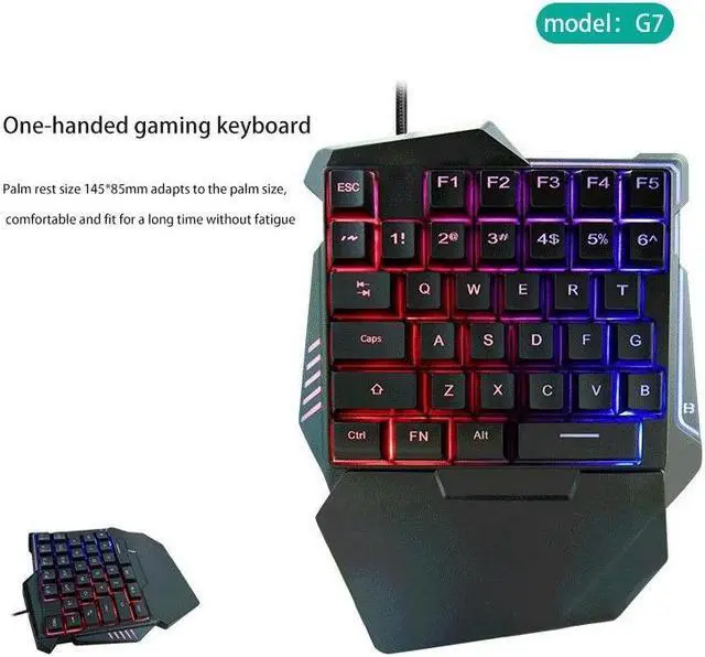 Alt view image 3 of 3 - G7 37 Keys USB One-Handed Numeric Keyboard with Backlit, Cable Length: 1.8m