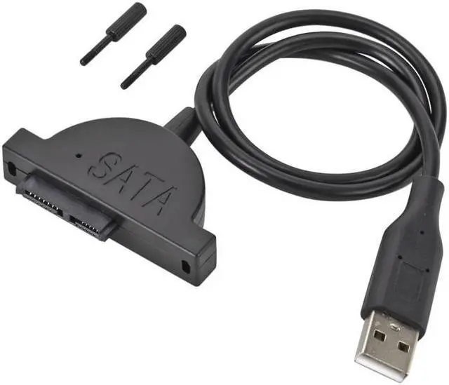 Main image of Slim SATA 13 Pin Female to USB 2.0 Adapter Converter Cable for Laptop ODD CD DVD Optical Drive,