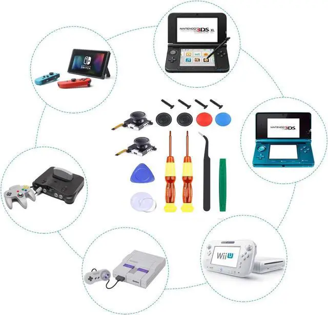 Alt view image 3 of 5 - Joy-Con 3D Joystick Repair Screwdriver Set Gamepads Disassembly Tool For Nintendo Switch, Series: 27 In 1
