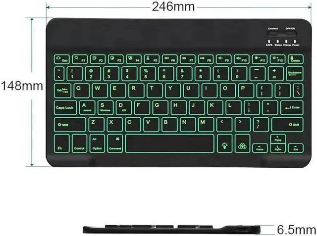 Alt view image 3 of 6 - 78 Keys 10 Inch RGB Colorful Backlit Bluetooth Keyboard For Mobile Phone / Tablet