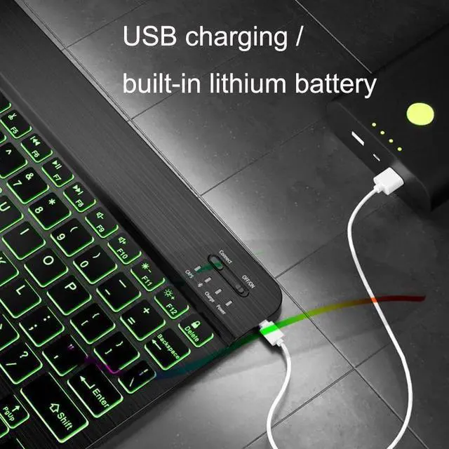 Alt view image 6 of 6 - 78 Keys 10 Inch RGB Colorful Backlit Bluetooth Keyboard For Mobile Phone / Tablet
