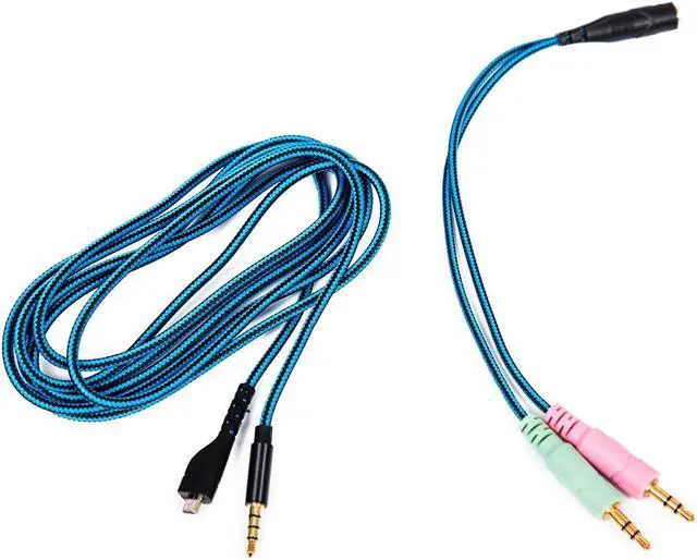 Alt view image 2 of 4 - ZS0158 Straight Plug + Adapter Cable Gaming Headset Audio Cable for SteelSeries Arctis 3 / 5 / 7
