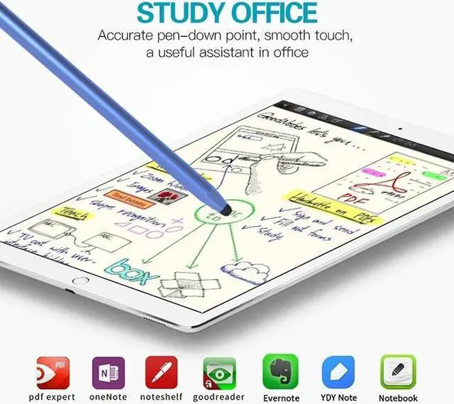 Alt view image 4 of 6 - Universal Two-end Rubber Nibs Capacitive Stylus Pen with Magnetic Cap