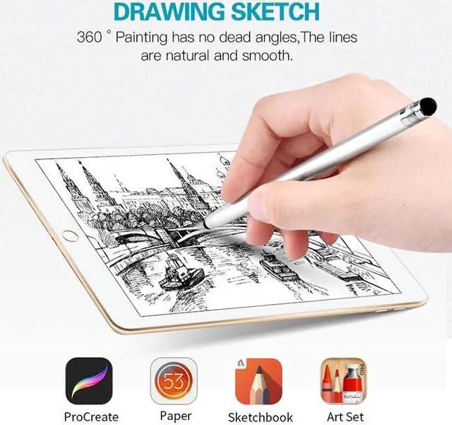 Alt view image 5 of 6 - Universal Two-end Rubber Nibs Capacitive Stylus Pen with Magnetic Cap