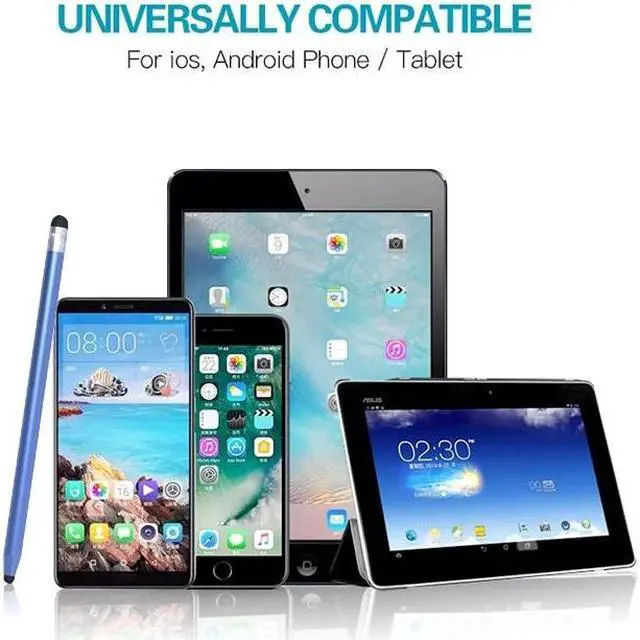 Alt view image 6 of 6 - Universal Two-end Rubber Nibs Capacitive Stylus Pen with Magnetic Cap