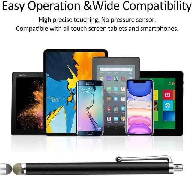 Alt view image 4 of 6 - AT-19 Silver Fiber Pen Tip Stylus Capacitive Pen Mobile Phone Tablet Universal Touch Pen