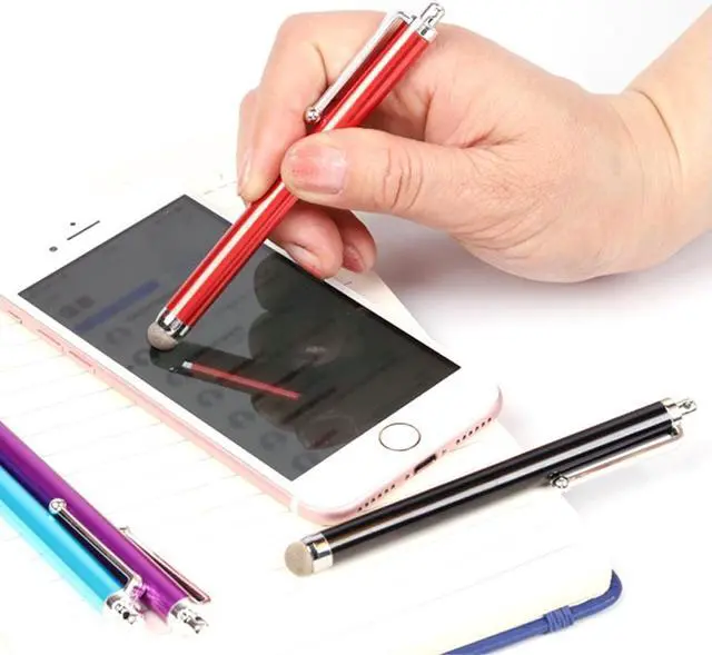 Alt view image 6 of 6 - AT-19 Silver Fiber Pen Tip Stylus Capacitive Pen Mobile Phone Tablet Universal Touch Pen