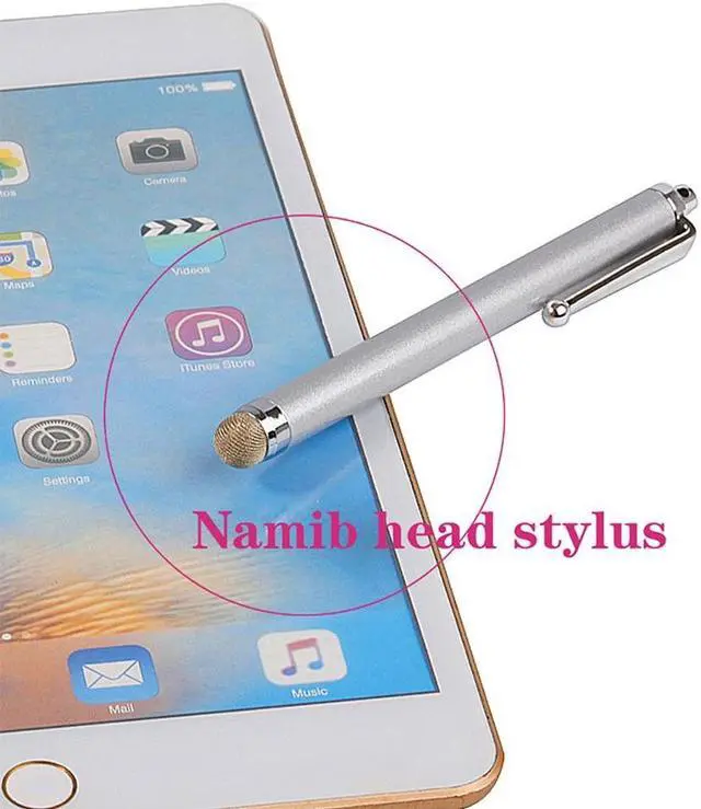 Alt view image 3 of 6 - AT-19 Silver Fiber Pen Tip Stylus Capacitive Pen Mobile Phone Tablet Universal Touch Pen
